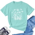 thumbnail image 6 of T Shirts For Women Womens Tops Printed Casual Pure Cotton Top With Round Neck And Short Sleeves, 6 of 6
