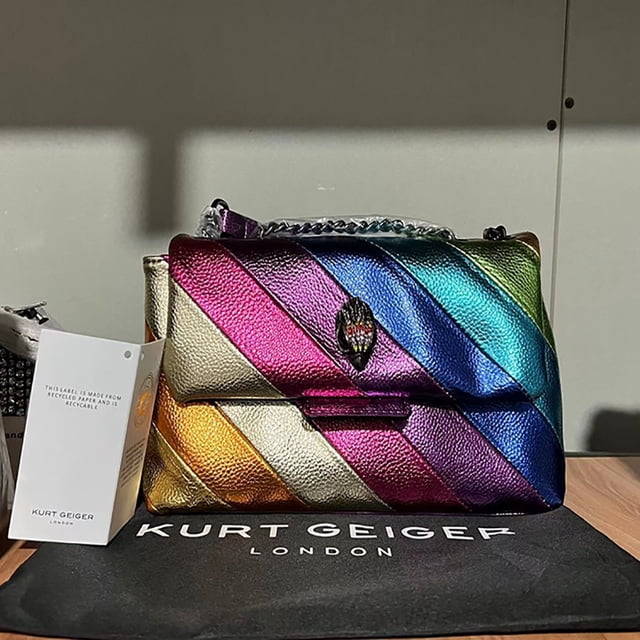 Kurt Geiger London multicolor Patchwork Crossbody bolsas para mujeres Reino Unido marca diseñador moda tendencia bolso PU bolso de hombro