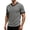 Gray, variant on IYTR Mens Shirts V-Neck Short Sleeve Slim Fit T-Shirt Contrast Trim Cuff Casual Summer Athletic Gym Workout Solid Color Muscle Tee (White,XXL)