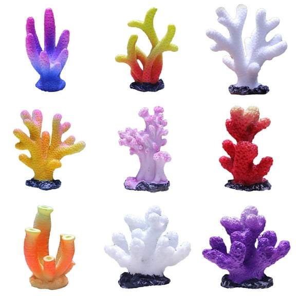 Walbest Aquarium Ornaments Artificial Resin Coral Aquarium Supplies for Theme Decorations Fish Tank Aquatic Plants Accessories