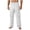 White, variant on Men's Combat Trousers Elasticated Waist Cargo Pants Smart Classic Straight Leg Flat Front Trouser Athletic Joggers Comfort Workout Running Sweatpants with Multi-Pockets