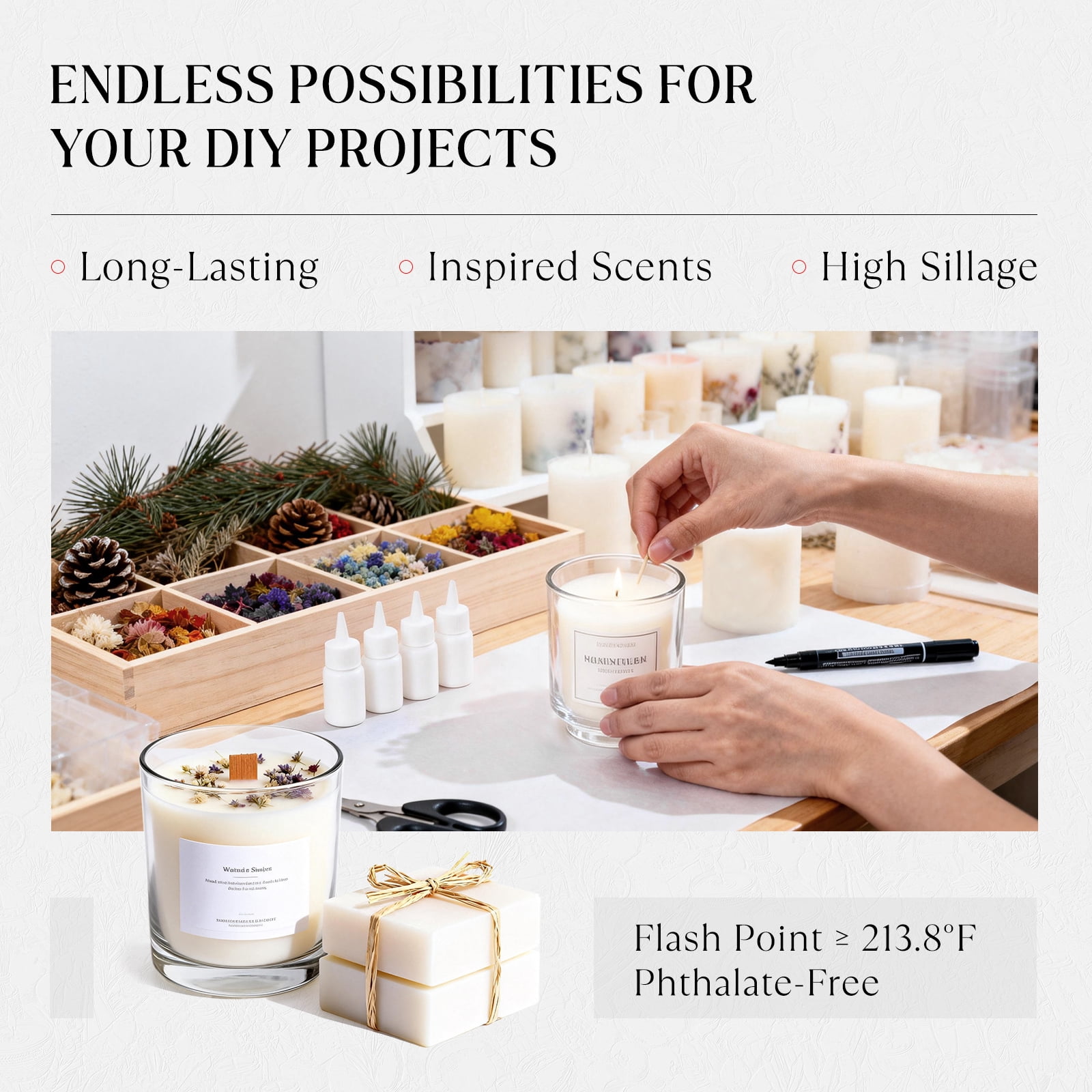 HIQILI 32pcs *5mLFragrance Oil Set, Long-Lasting Scent, for Diffuser Diy Perfume Candle Making, Mother's Day Gift Set