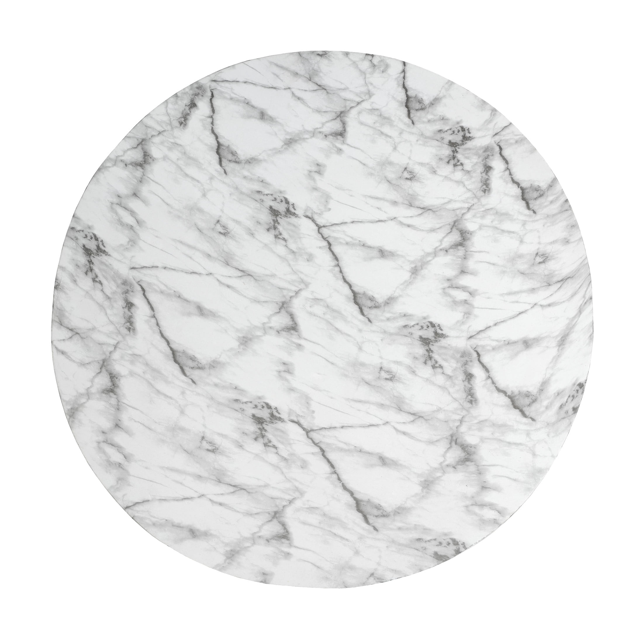 Christopher Knight Home 27.5" Faux Marble Outdoor Coffee Table, Round Patio Accent Table, White Marble Finish