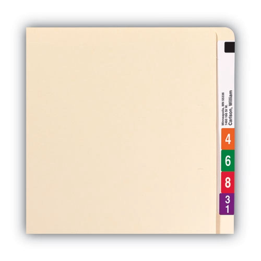 Smead, SMD24250, End Tab File Folders with Extended Tab, 100 / Box, Manila