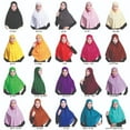 thumbnail image 4 of Women's Solid Color 80cm Long Head Scarf, Stretchy Pull On Hijab, Soft Cotton Blend Cover for Ramadan, Prayer, Everyday Wear Purple, 4 of 5