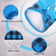 thumbnail image 3 of QBLEEV Etra Warm Fleece Lined Dog Coat for Small Medium Dogs, British Style Plaid Dog Hoodie with Leash Hole for Cold Weather/Winter/Christmas Dog Apparel Blue，M, 3 of 7