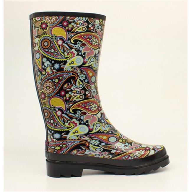 Paisley Rain Bootie for Women Size 7 Waterproof Rubber Boot