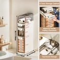 thumbnail image 2 of Towallmark Slim Bathroom Storage Cabinet 4 Tier, Narrow Bathroom Cabinet with Drawers & Tissue Box, Plastic Waterproof Thin Storage Box for Narrow Spaces Kitchen, Laundry, Out of The Box(3+1Tier), 2 of 9