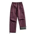 thumbnail image 5 of Letdown Snow Ski Pants Men Women Waterproof Softshell Insulated Lined Snowboard Cargo Pants Hiking Pants for Winter Outdoor (#01-Brick Red,L), 5 of 5