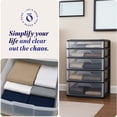 thumbnail image 6 of Homz 5 Drawer Plastic Bedroom and Closet Organizer Storage - Black/Clear, 6 of 12