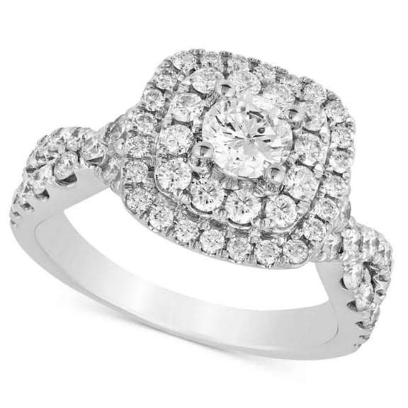 Edge Jewel Excellent 1.22 Ct Round Cut Lab Created Simulated Diamond Ring - Stamped 14K White Gold Plated Ring - Simple Diamond Ring for Women's - Jewellery Diamond Wedding Sets for Her