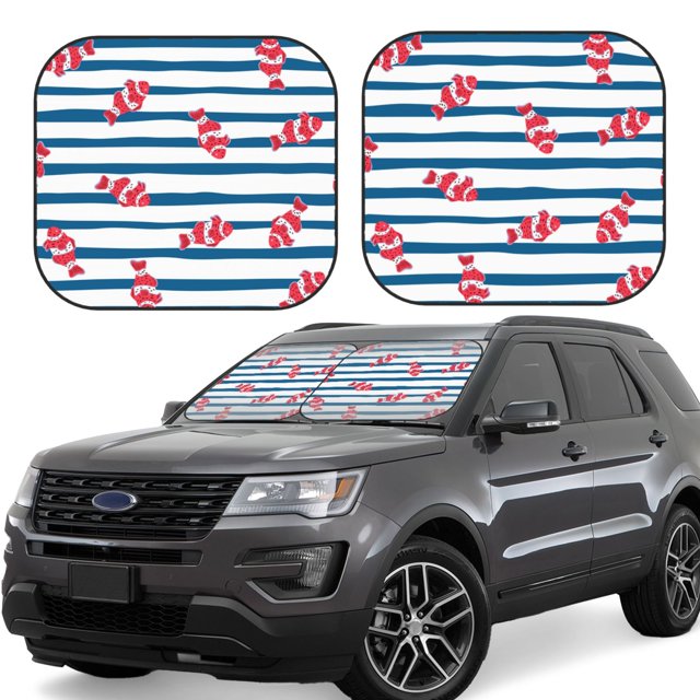 Wukai Clown Fish Car Front Windshield Sun Shade,Sun Visor Shield Block Automotive Interior Protector Blocks UV Rays-Large