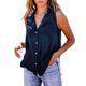 thumbnail image 1 of Moda para mujer Turn-down Collar Ocio Sin mangas Chaleco sólido Tops Fridja  qr5896, 1 of 7
