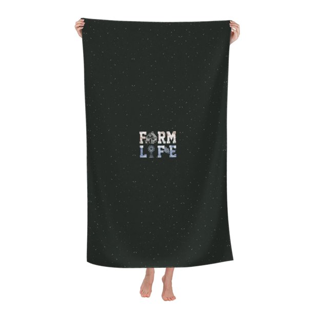 Farm Life Beach Towel 32x52inch QuickDry, Bath Towels for Kids and