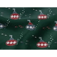 thumbnail image 4 of oneOone Viscose Jersey Teal Green Fabric Submarine & Fish Ocean Sewing Craft Projects Fabric Prints By Yard 60 Inch Wide, 4 of 5