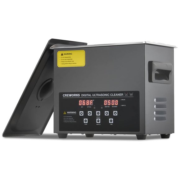 CREWORKS 3L Digital Ultrasonic Cleaning Machine with Degas and Gentle Mode, 120W Ultrasonic Cleaner Machine with Heater and Timer, 0.8 gal Ultrasound