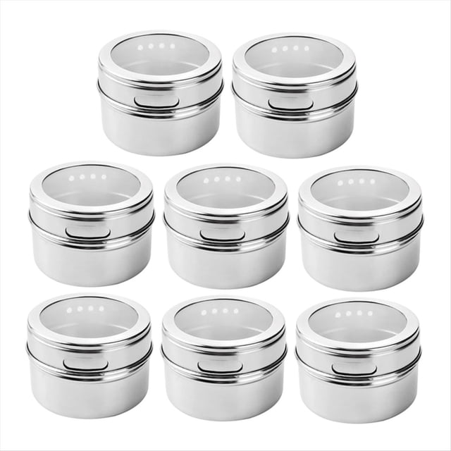 Latas de MagnéTicas, 8 Unidades, Recipiente MagnéTico para de Acero Inoxidable, Tarros de MagnéTicos, FáCiles de Limpiar y Sin óXido