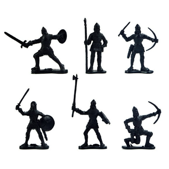 GLOGLOW Figuras de acción Modelo de Soldado Militar estático Caballos Medievales y Figuras de Guerrero Modelo de Juguete para ni?os Ni?os Mayores de 3 a?os(28 Piezas) Ecomeon no