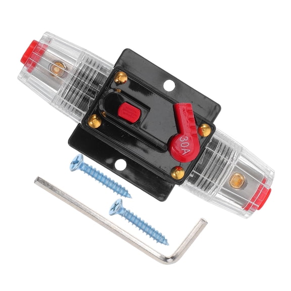 FENGGUIQU 1Set Inline Circuit Breaker Manual Reset Fuse Holder Easy Installation for Automotive and Marine Use