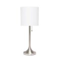 thumbnail image 1 of Simple Designs Brushed Nickel Tapered Table Lamp with White Fabric Drum Shade, 1 of 5