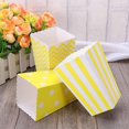 thumbnail image 3 of 48pcs Popcorn Carton Rugby Stripe Wave Dot Pattern Decorative Dinnerware for Birthday Parties / Baby Showers / Graduations (Yellow), 3 of 3