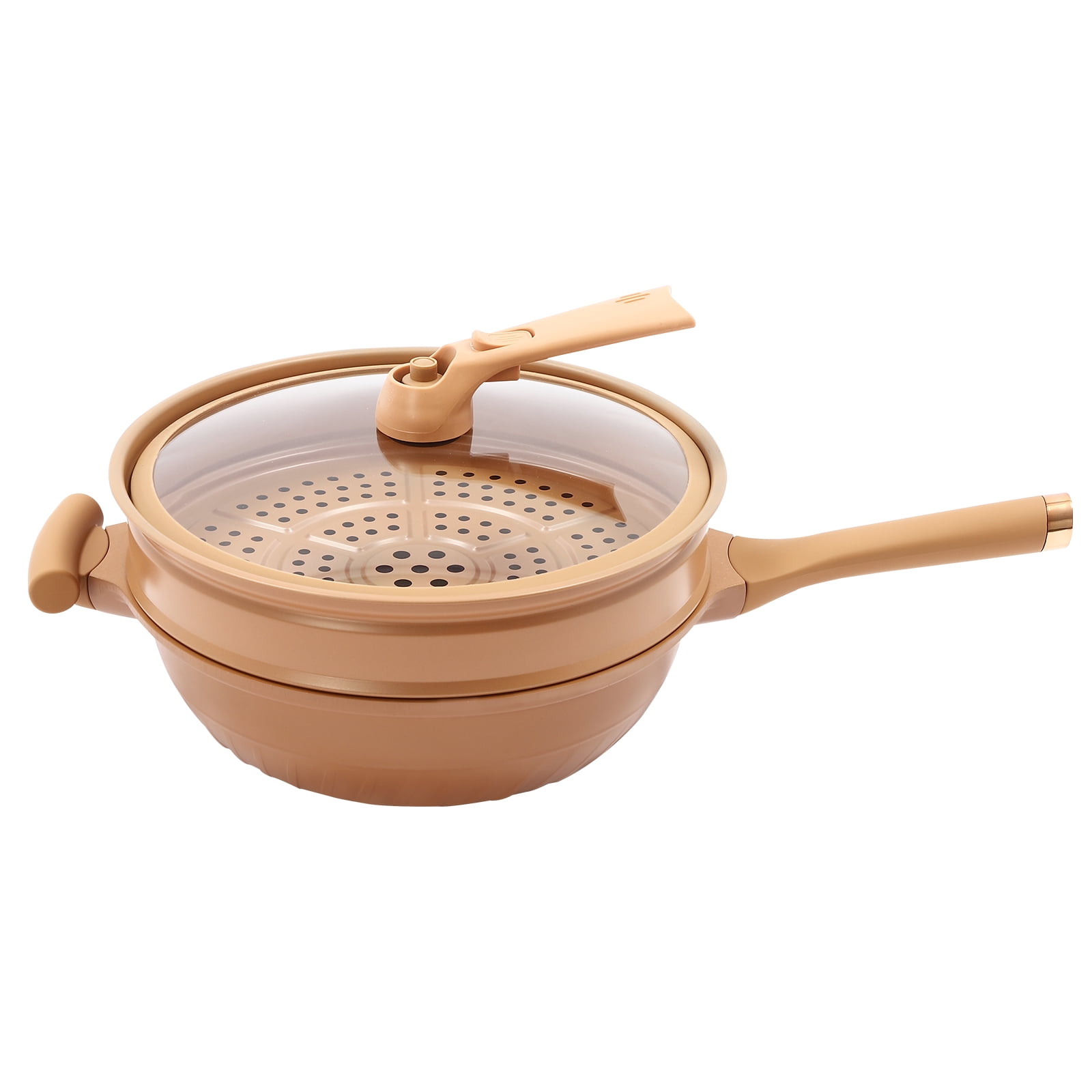 Multifunctional Non-Stick Clay Pot, Micro Pressure Cooker with Steamer Basket Aluminum Alloy Micro Pressure Cooker