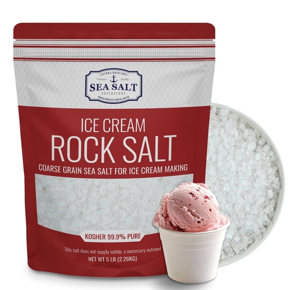 Rock Salt for Ice Cream Making, Universally Compatible Coarse and Non-Iodized Salt for All Ice Cream Maker, 5 lb Bag