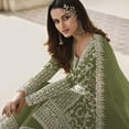 thumbnail image 3 of Mehendi Wear Pakistani Designer Salwar Kameez Dress Indian Plazzo Suits ( Mehendi Green, XXL - 46 ), 3 of 6