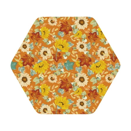 

Giroia Daisy maple fall Coasters Leather Coasters Set of 6 Coaster for Drinks Hexagon