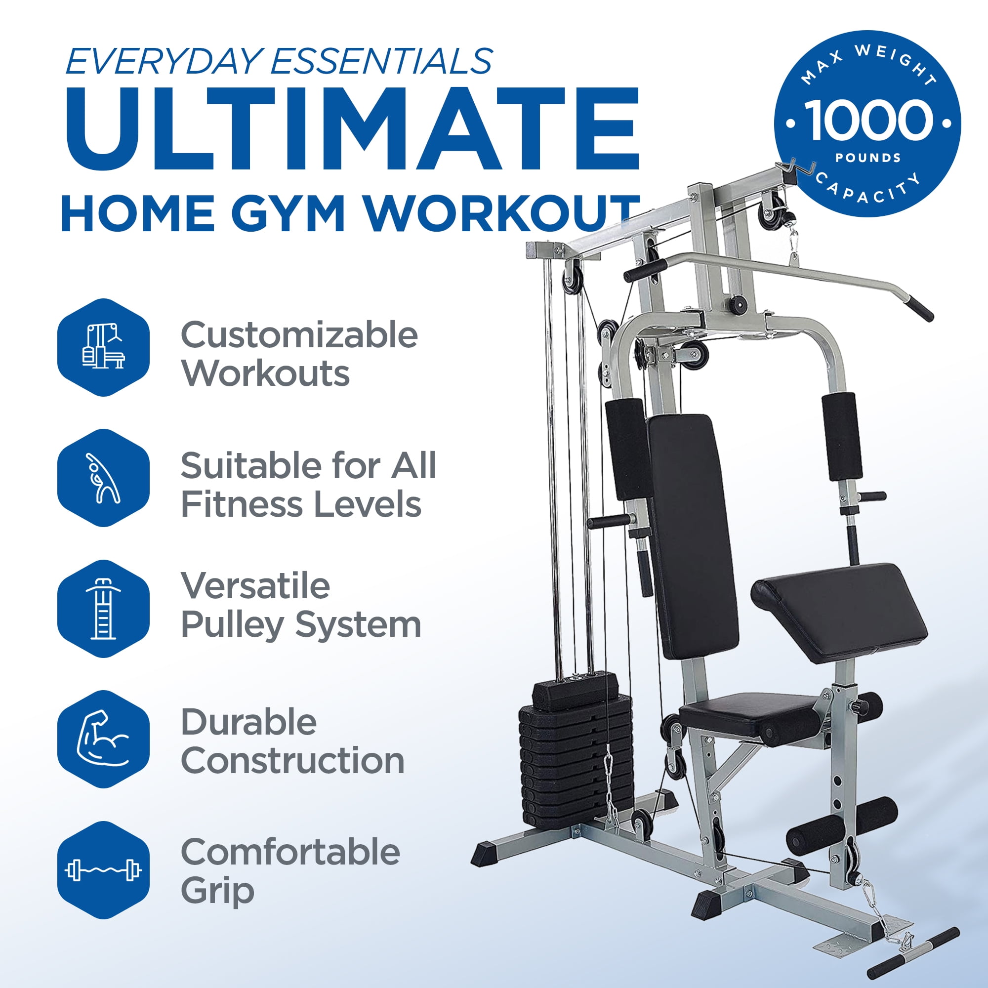 Everyday Essentials Home Gym Exercise Equipment Bench Strength