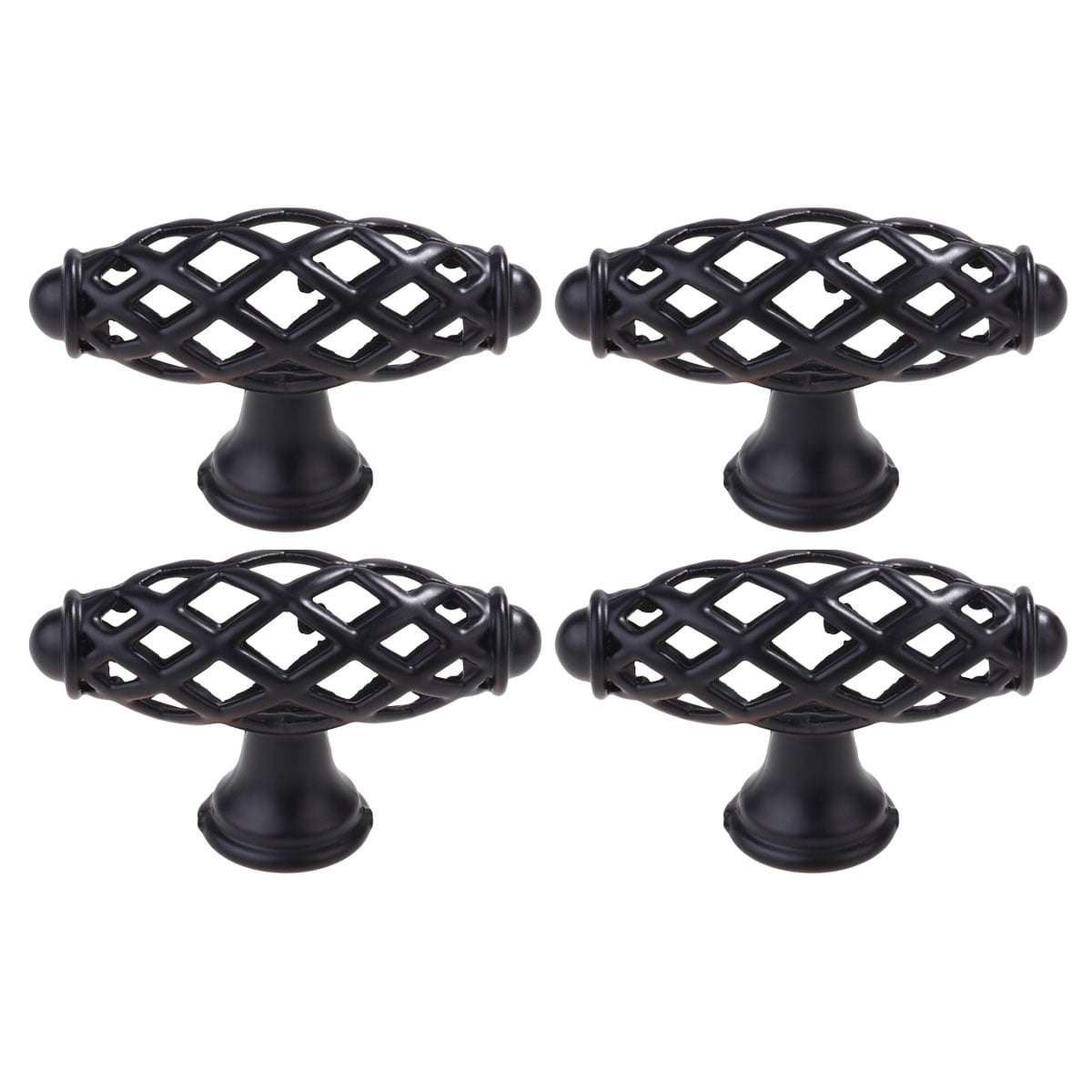 Birdcage Black Handle Pull Pulls Flat Knob Big Bird Oval