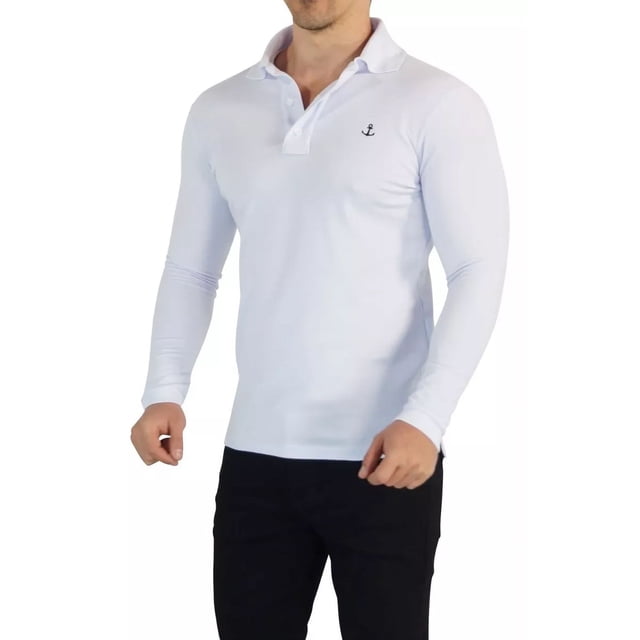 Playeras Polo John Leopard Manga Larga Muscle Fit