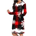 thumbnail image 2 of TIMIFIS Robe Chandail à Capuche Longue Décontractée pour Femme, Robe de Noël Laide, Robe à Capuche Légère à Manches Longues avec Poche, 2 of 6