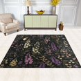 thumbnail image 2 of Yayeee Area Rugs for Living Room 5.2'x4' Non Slip Washable Bedroom Floor Carpet, Purple Floral Pattern, 2 of 5