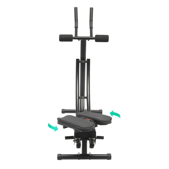 3-Level Adjustable Ab Machine, 120° Arc Dual Track, Carbon Steel, 330lbs Capacity, Space Saving