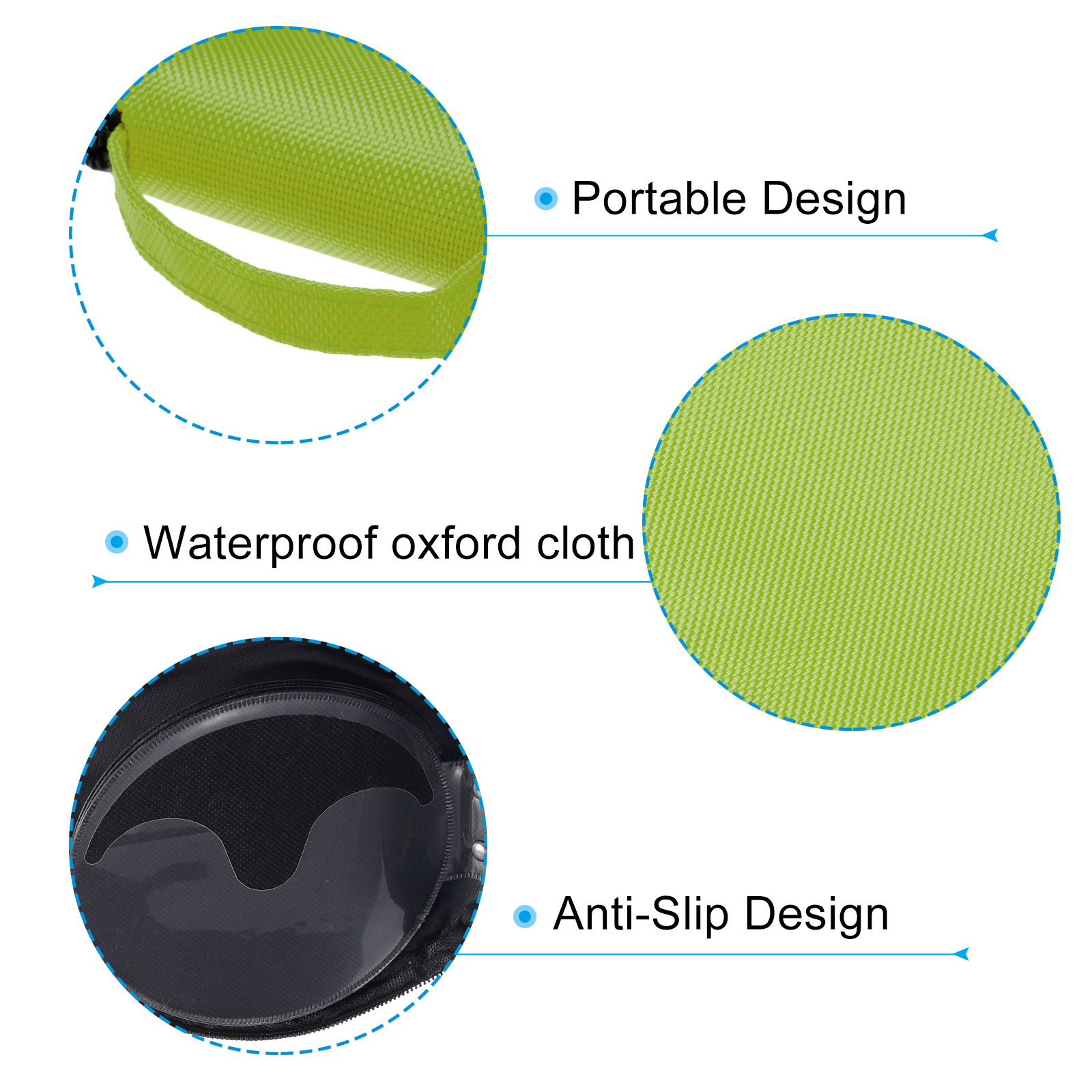 Unique Bargains Waterproof Portable Tote Disk Record Storage Organizer Green