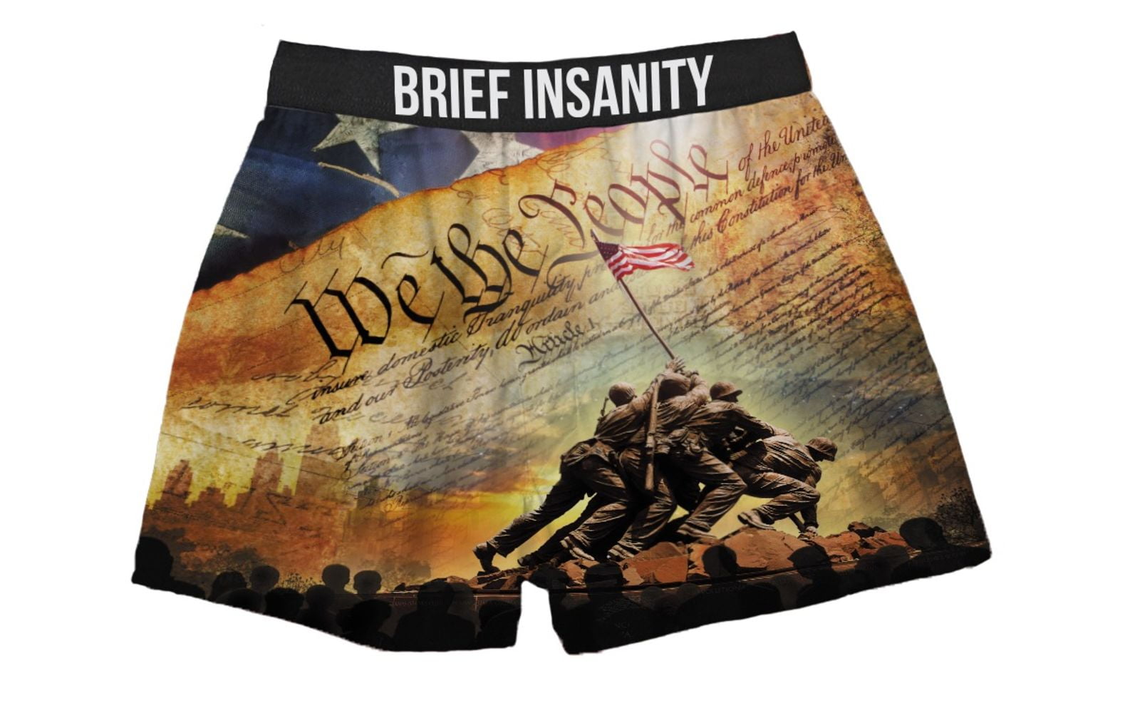 Men's Boxer Shorts Freedom Is Never Free Military Design Brief Insanity Boxers 