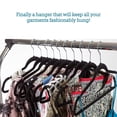 thumbnail image 3 of Zober Velvet Ultra Slim Non-Slip Shirt Hangers, 50 Pack, Jet Black, 3 of 9