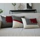 thumbnail image 2 of Paquete de 2 fundas de cojín decorativas de piel sintética de lujo, modernas fundas de cojín con diseño patchwork para sofá cama (rojo C, 35,5 x 50,8 cm), 2 of 4