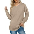 thumbnail image 3 of Aiyino Sweatshirts for Women Crewneck Long Sleeve Shirts Tunic Tops for Leggings, 3 of 9