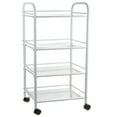 thumbnail image 1 of Stoneway 4-Tier Rolling Cart Gap Kitchen Slim Slide Out Storage Tower Rack with Wheels,4 Baskets,Cupboard, 1 of 10
