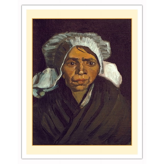 Head of a Peasant Woman (Gordina de Groot) - From an Original Color Painting by Vincent van Gogh c.1884 - Fine Art Matte Paper Print (Unframed) 11x14in