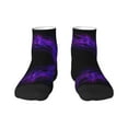 thumbnail image 7 of Breathable Athletic Socks Black Purple Abstract Cushioned Quarter Socks for Men Women, 7 of 7