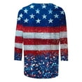 thumbnail image 5 of Cavosen Red White and Blue T Shirts Women Petite Independence Day 3/4 Sleeve Crewneck Shirts USA Star Striped Graphic Tops Lady XL 4th of July Casual T Shirts Red White and Blue Tunic Tees, 5 of 5