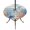 Green Blue, variant on Round Outdoor Tablecloth with Umbrella Hole and Zipper, Navy Blue Coastal Tablecloth with Elastic Waterproof, Nautical Summer Beach Ocean Coral Wooden Patio Table Covers for 31" - 35" Pool Tables