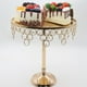 thumbnail image 3 of Soporte de pastel de metal dorado Soporte de pastel de cristal con incrustaciones redondas Cupcake Postre Candy Snack Fiesta de cumpleaños Encimera 25cm B Macarena Puesto de pasteles, 3 of 8