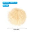 thumbnail image 2 of Uxcell Faux Fur Pom Poms for Hats, Fluffy Soft Fur Poms Balls with Elastic Loop, Beige 6Pack, 2 of 6