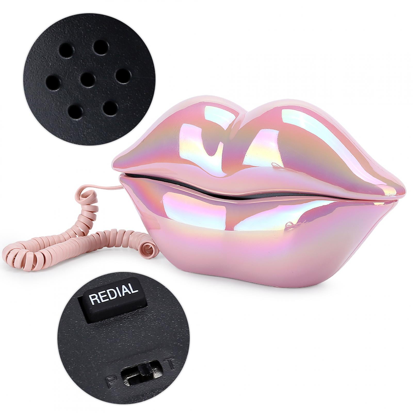 Electroplating Telephone,Electroplating Pink Funny Lip Fashionable