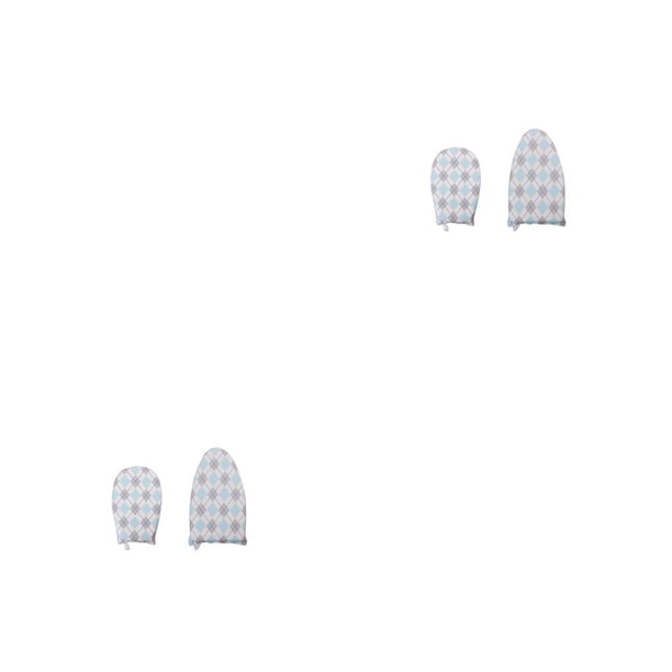Naiovety 2 piezas de guantes de vapor para ropa, algodón, impermeable, resistente al calor, almohadilla para tabla de planchar, accesorio de Azul blanco 2piezas