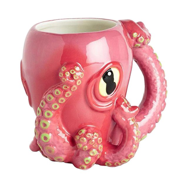3D Octopus Coffee Cup Funny Ceramic Mug 500ml Handmade Octopus Shaped Statue Coffee Mug for Sea Lovers And Coffee Addicts